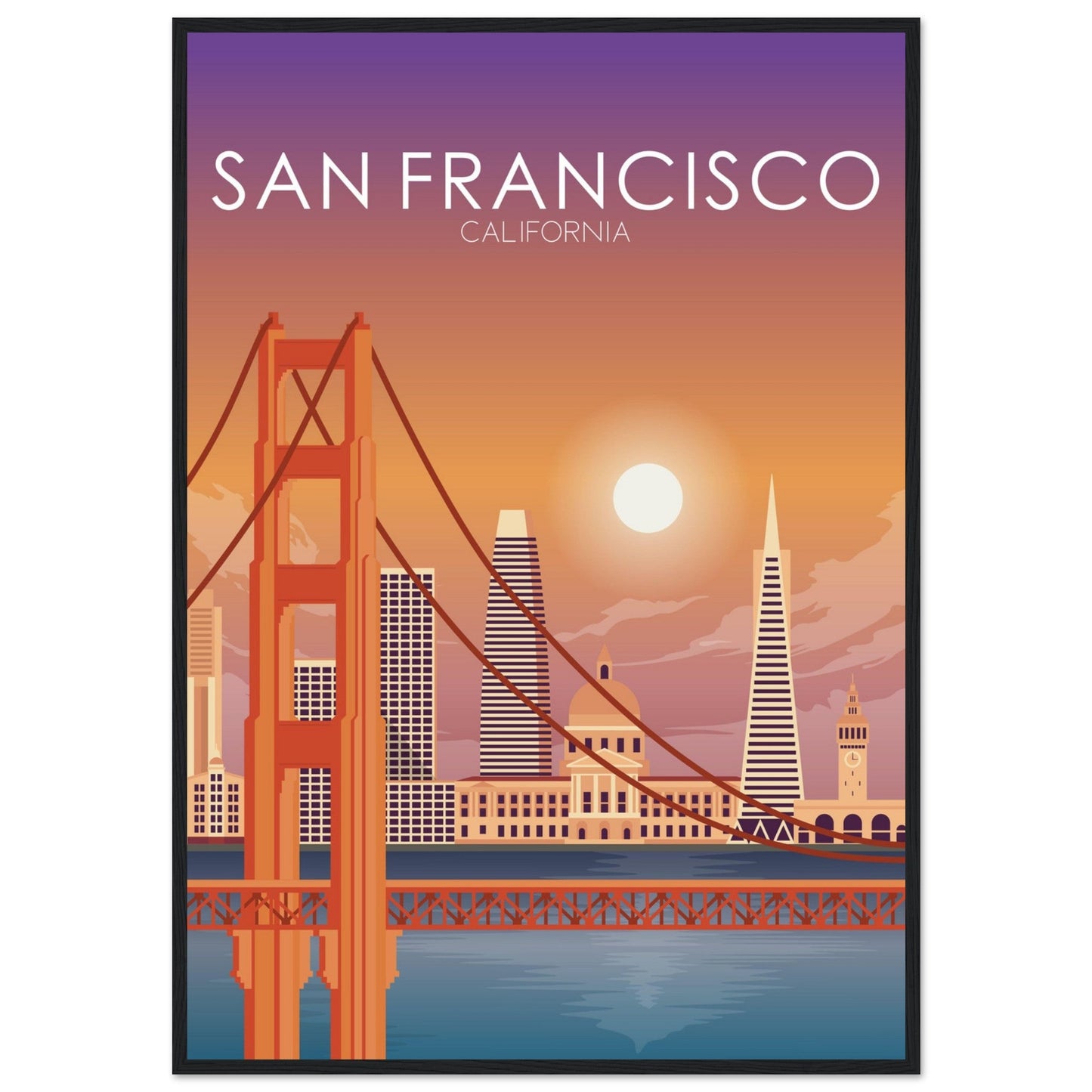 San Francisco Poster | San Francisco Wall Art | San Francisco Sunset Print