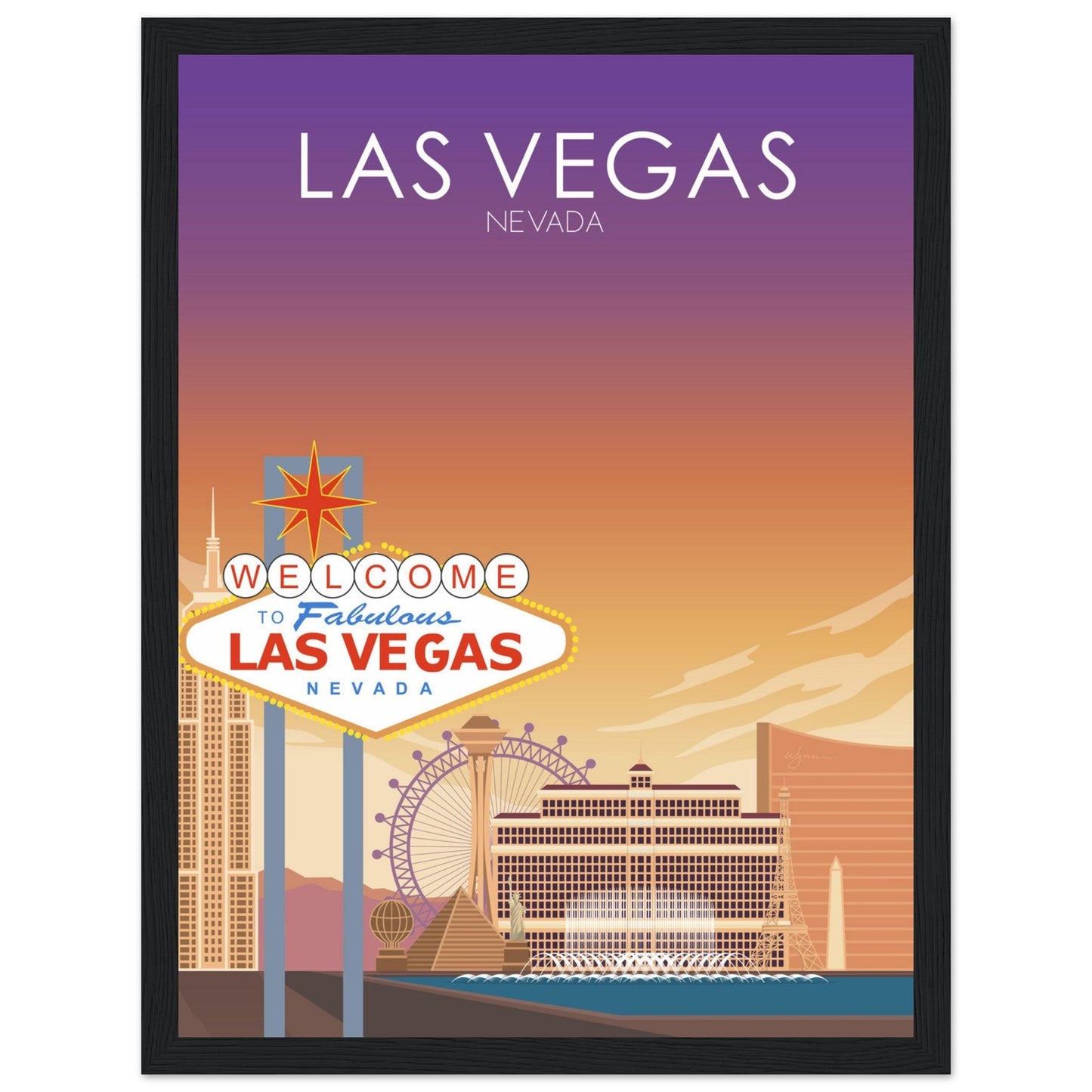 Las Vegas Poster | Las Vegas Wall Art | Las Vegas Sunset Print