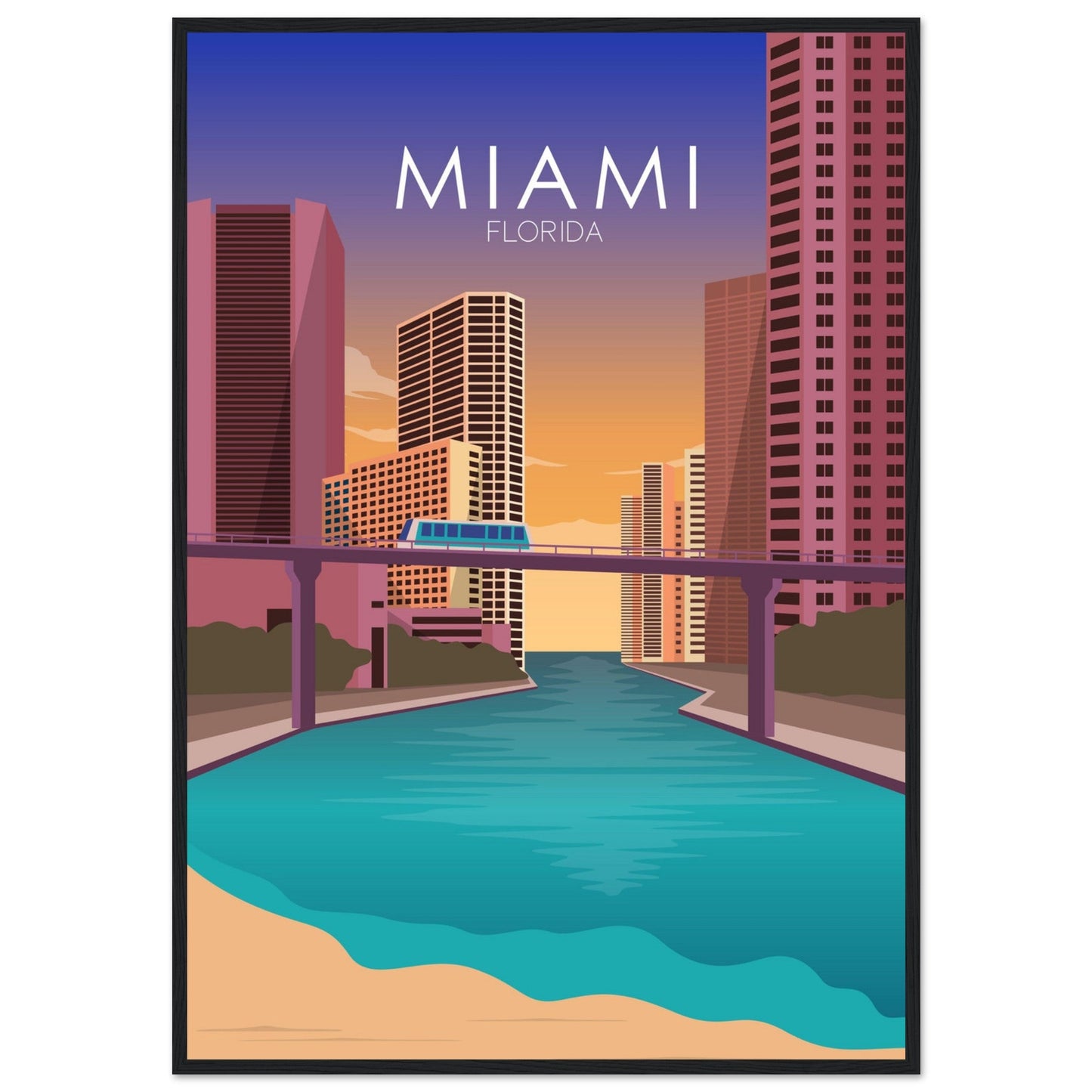 Miami Poster | Miami Wall Art | Miami Sunset Print