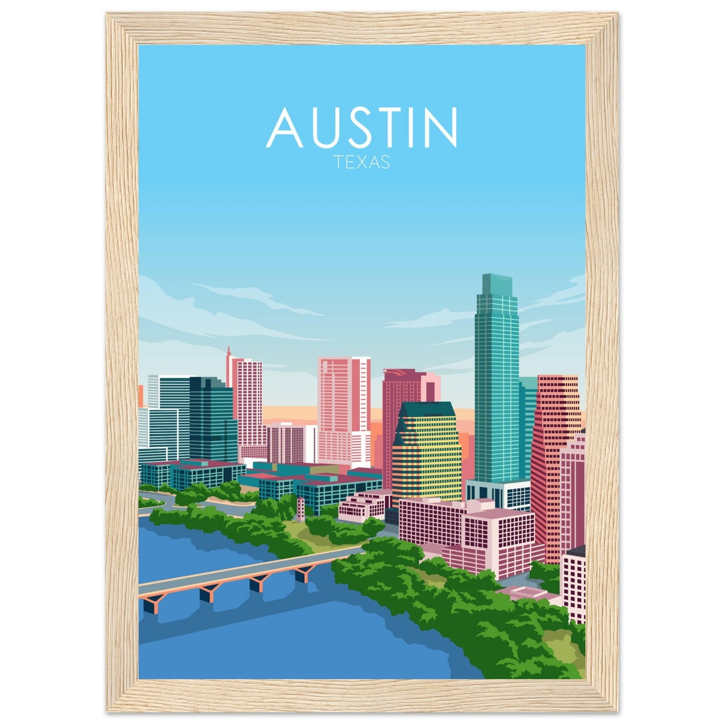 Austin Poster | Austin Wall Art | Austin Pastel Print