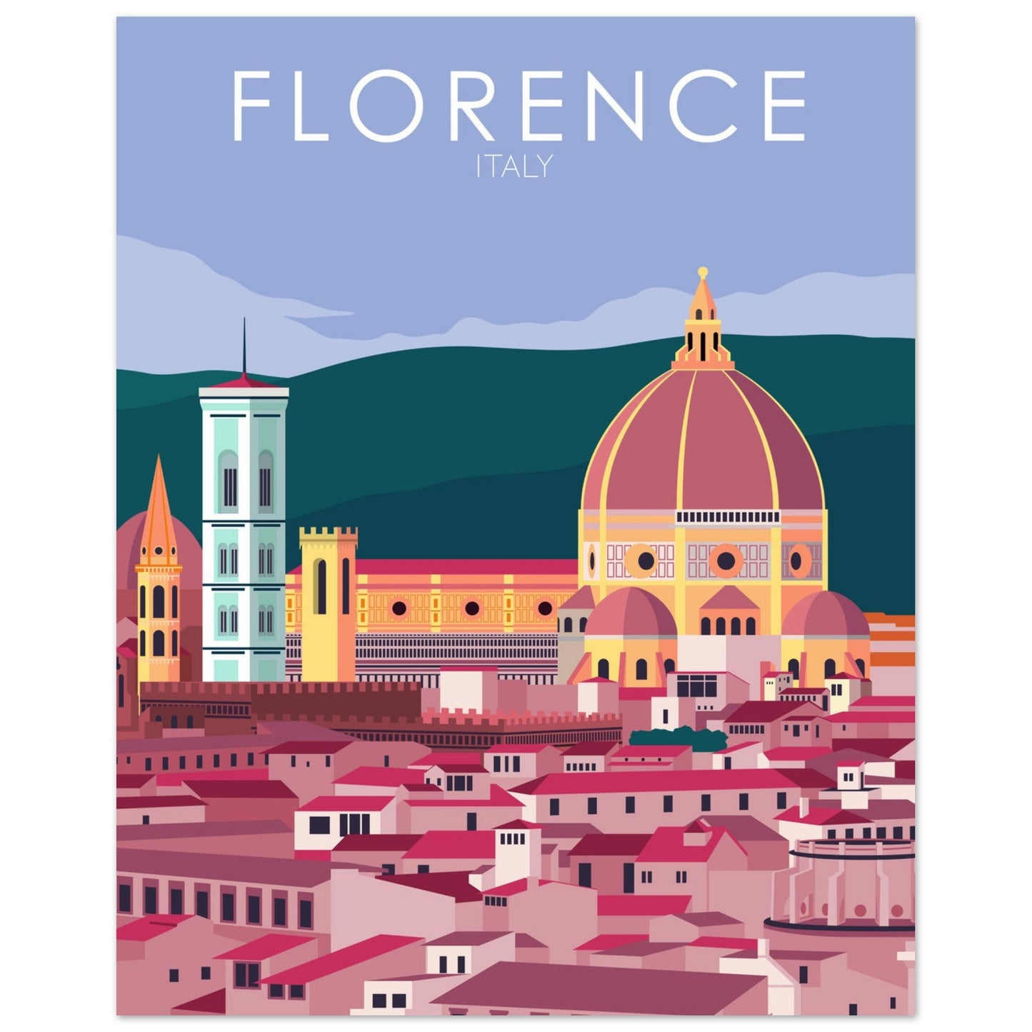 Florence Poster | Florence Wall Art | Florence Pastel Print