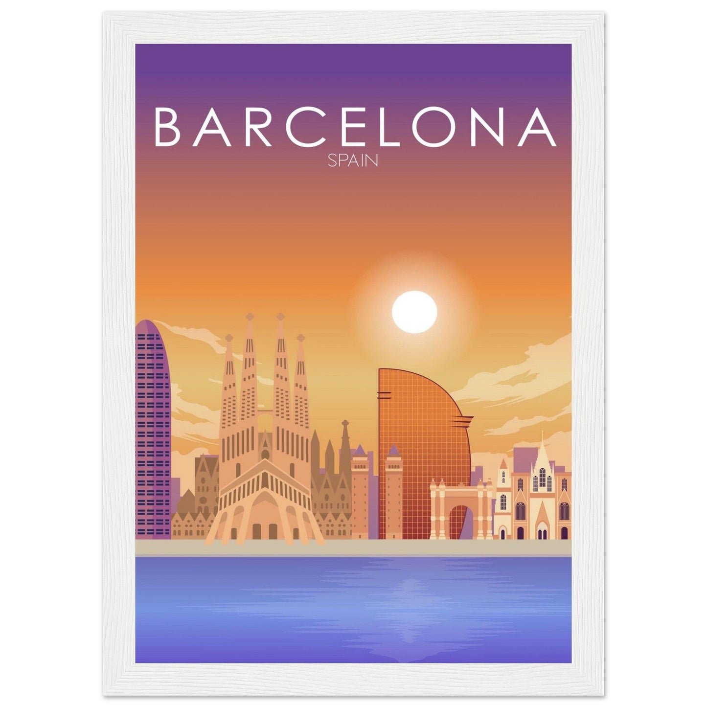 Barcelona Poster | Barcelona Wall Art | Barcelona Sunset Print