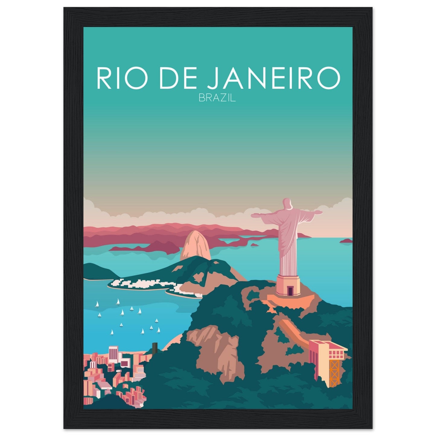 Rio De Janeiro Poster | Rio De Janeiro Wall Art | Rio De Janeiro Pastel Print