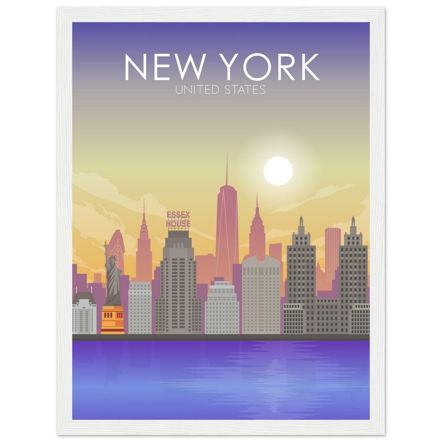 New York Poster | New York Wall Art | New York Sunset Print