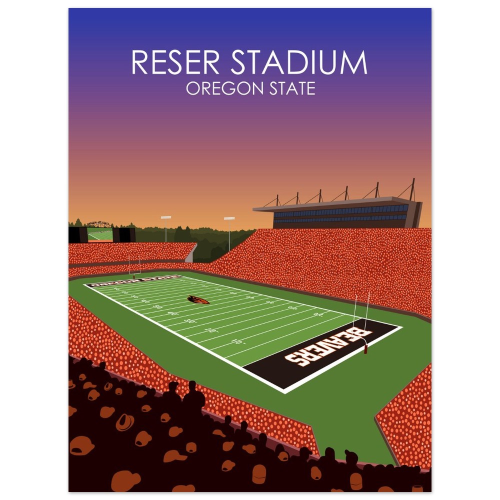 Reser Stadium Poster | University of Oregon State Beavers College Football Stadium Print