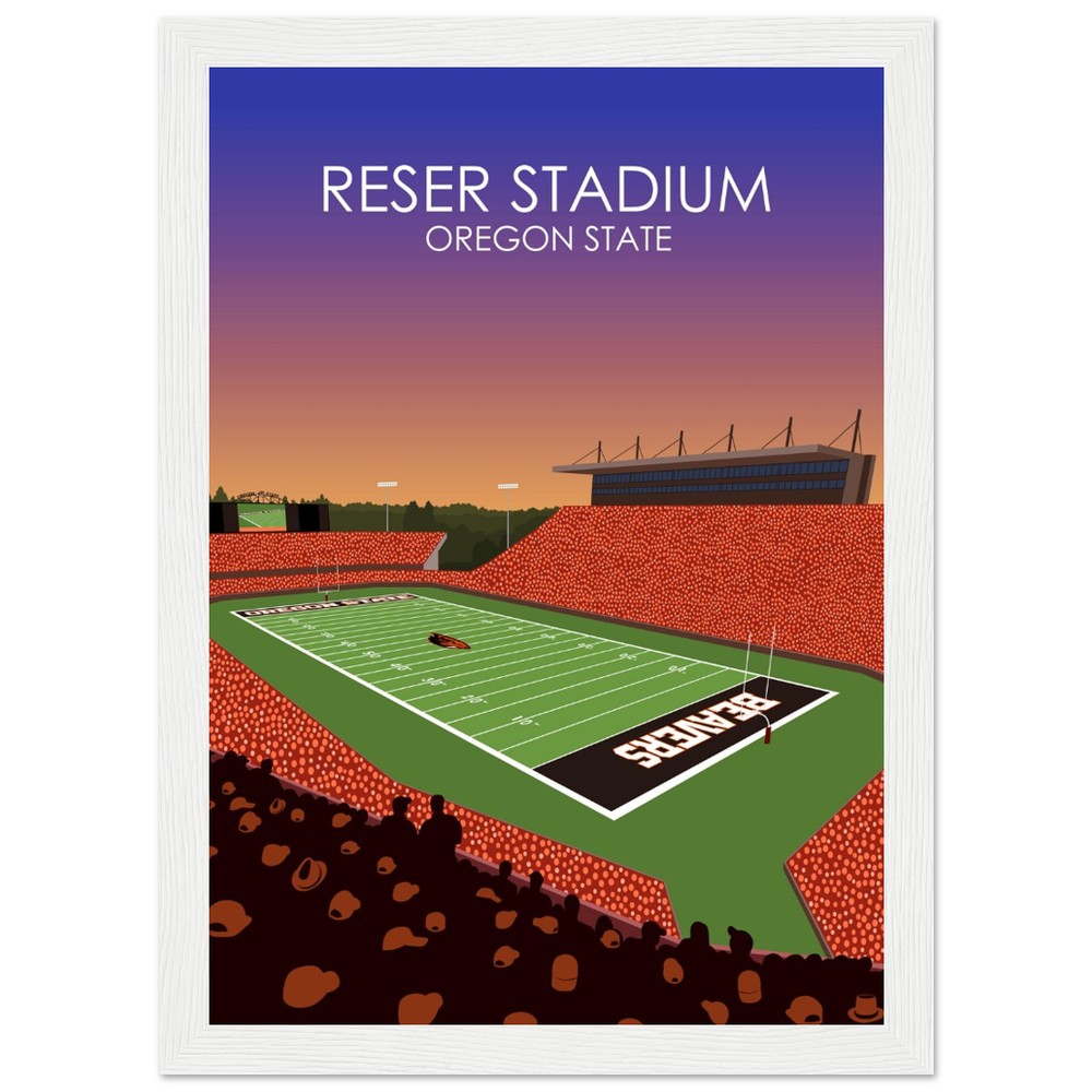 Reser Stadium Poster | University of Oregon State Beavers College Football Stadium Print