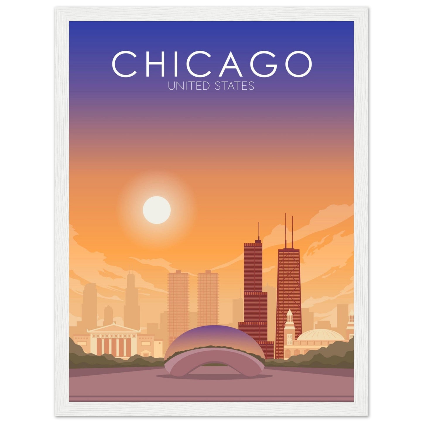Chicago Poster | Chicago Wall Art | Chicago Sunset Print