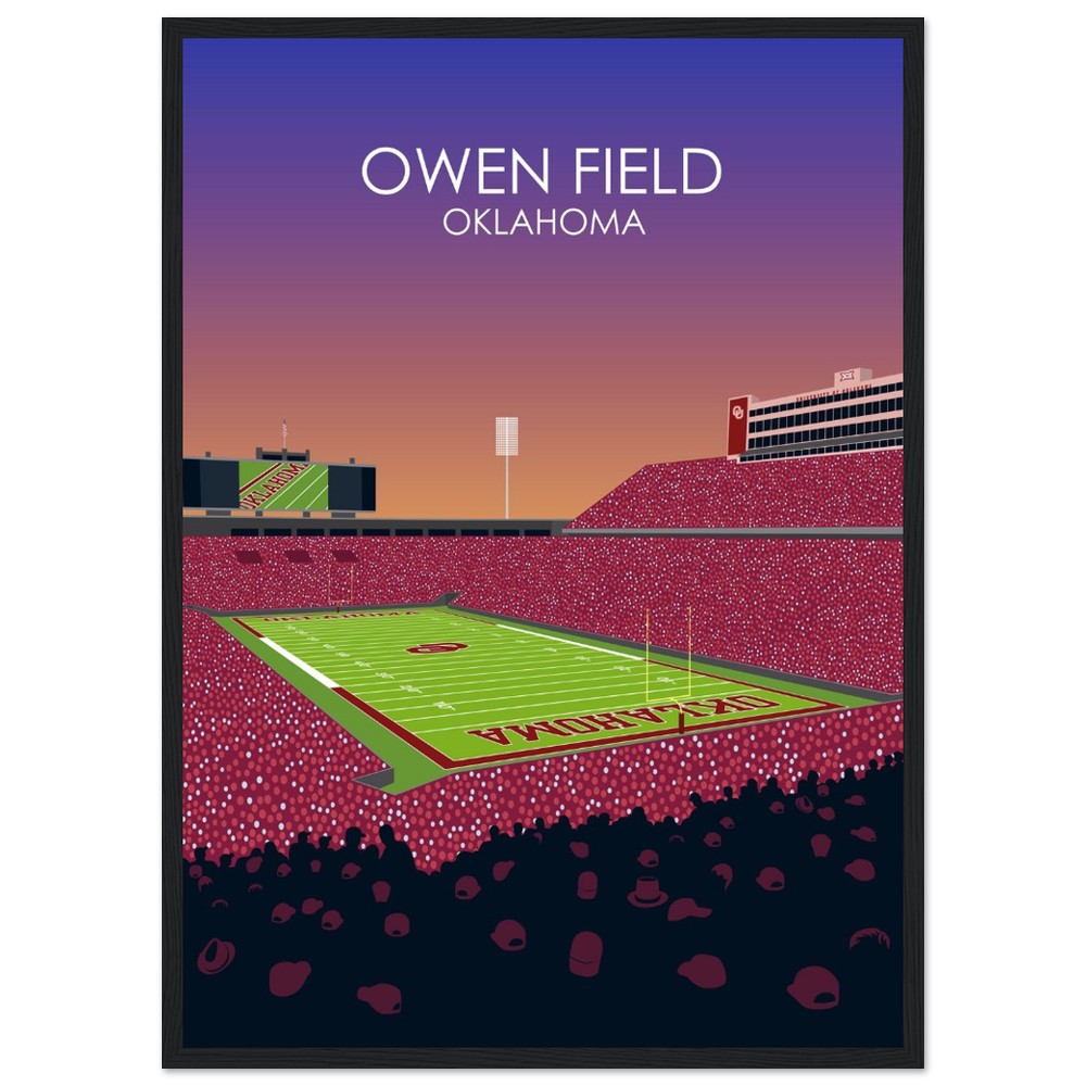 Owen Field - Gaylord Family - Oklahoma Memorial Stadium Print | University of Oklahoma Sooners College Football Stadium Print