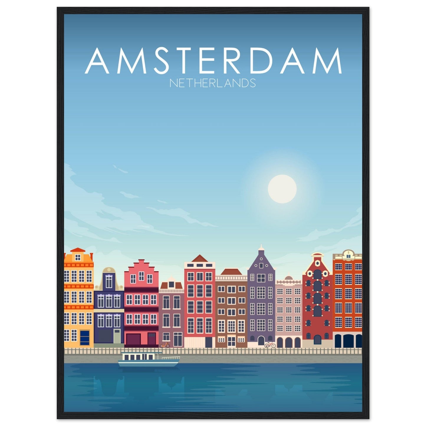 Amsterdam Poster | Amsterdam Wall Art | Amsterdam Daytime Print