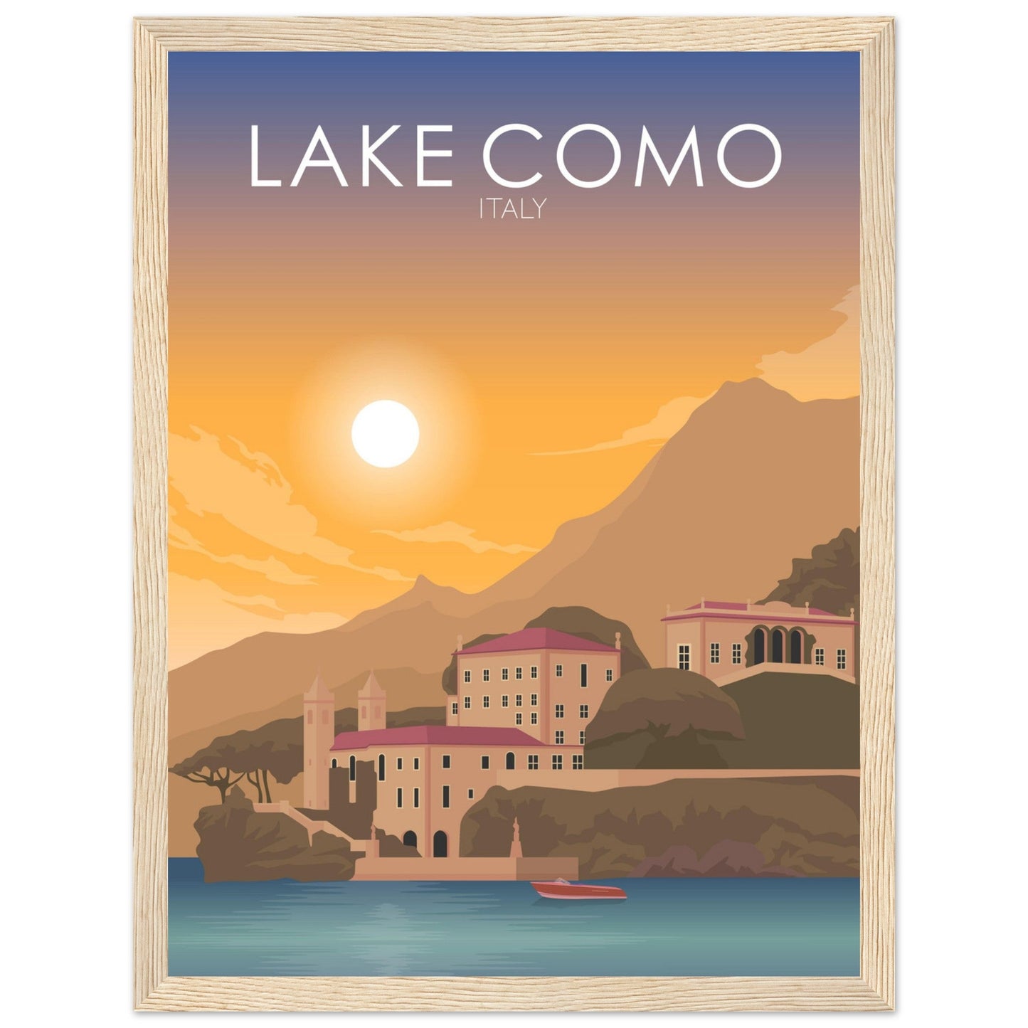 Lake Como Poster | Lake Como Wall Art | Lake Como Sunset Print