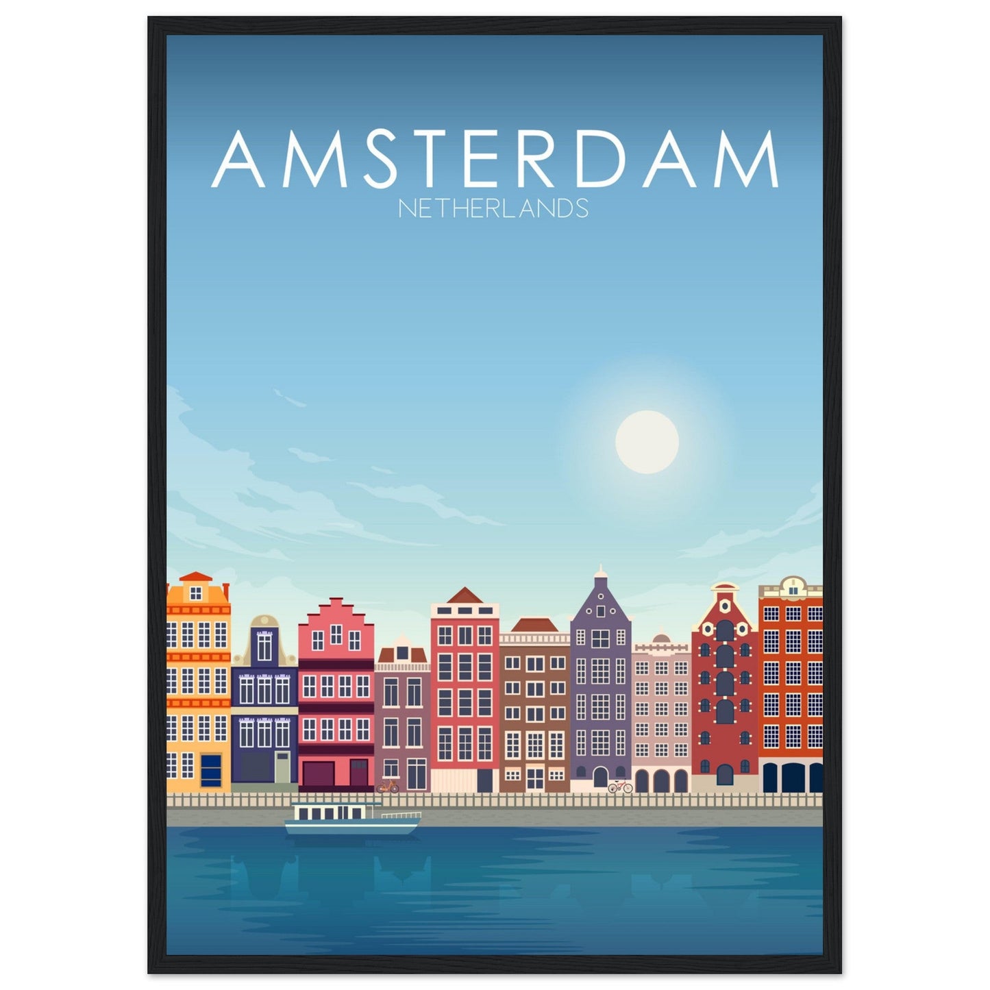 Amsterdam Poster | Amsterdam Wall Art | Amsterdam Daytime Print