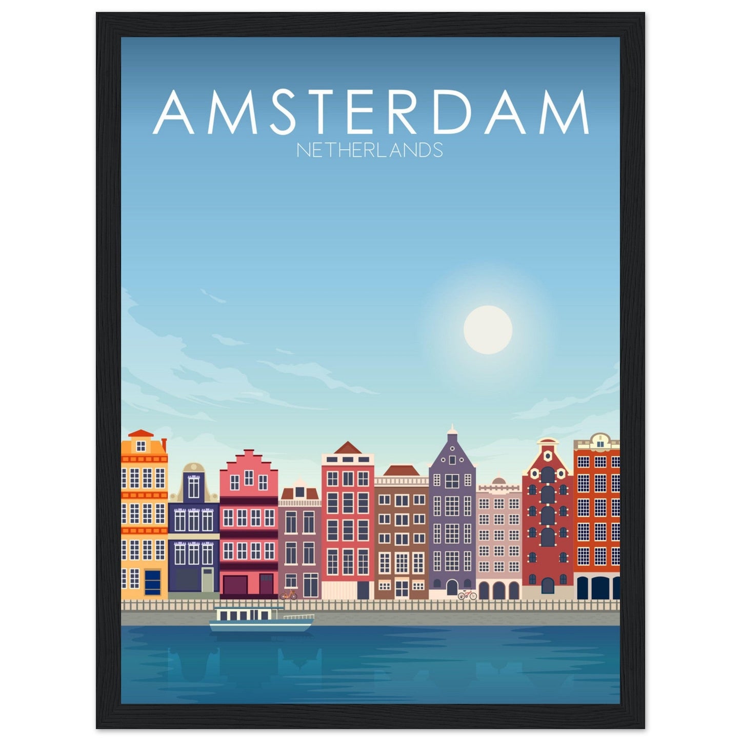 Amsterdam Poster | Amsterdam Wall Art | Amsterdam Daytime Print