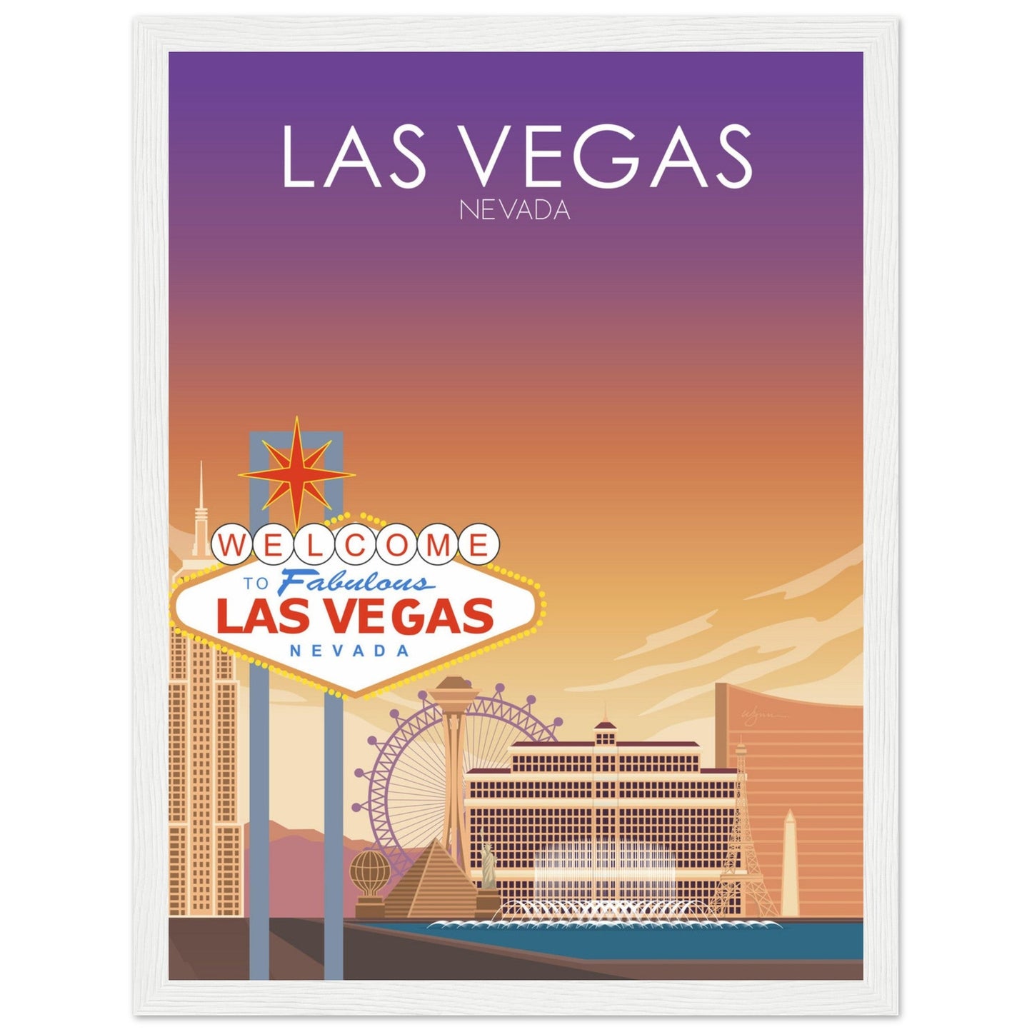Las Vegas Poster | Las Vegas Wall Art | Las Vegas Sunset Print