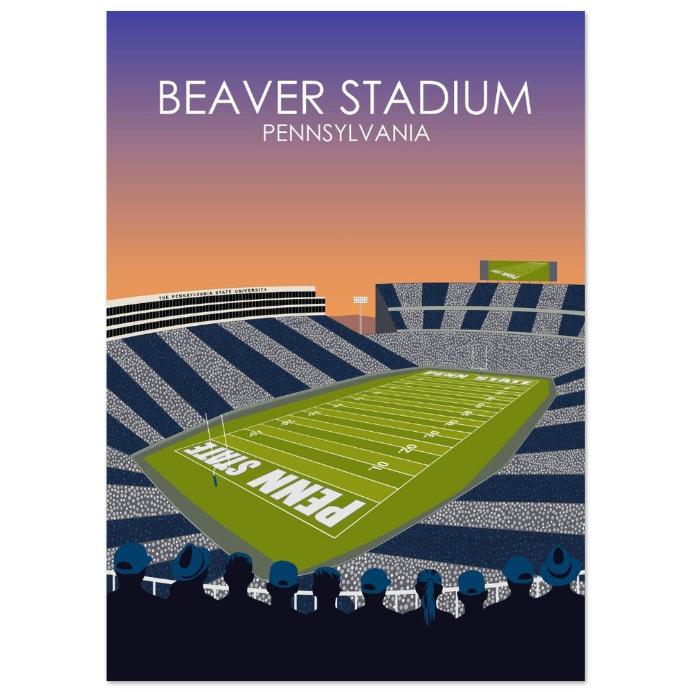 Beaver Stadium Poster | Penn State University Football Stadium Print