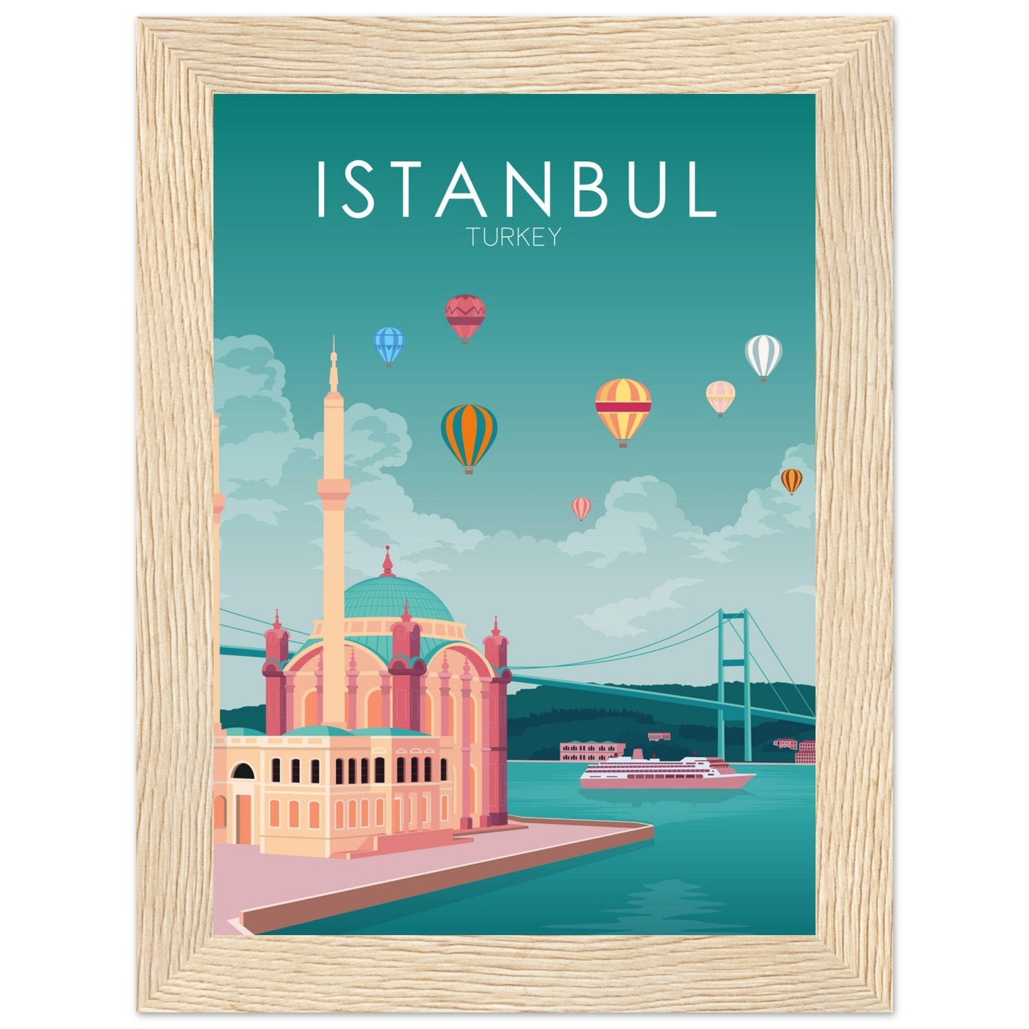 Istanbul Poster | Istanbul Wall Art | Istanbul Pastel Print