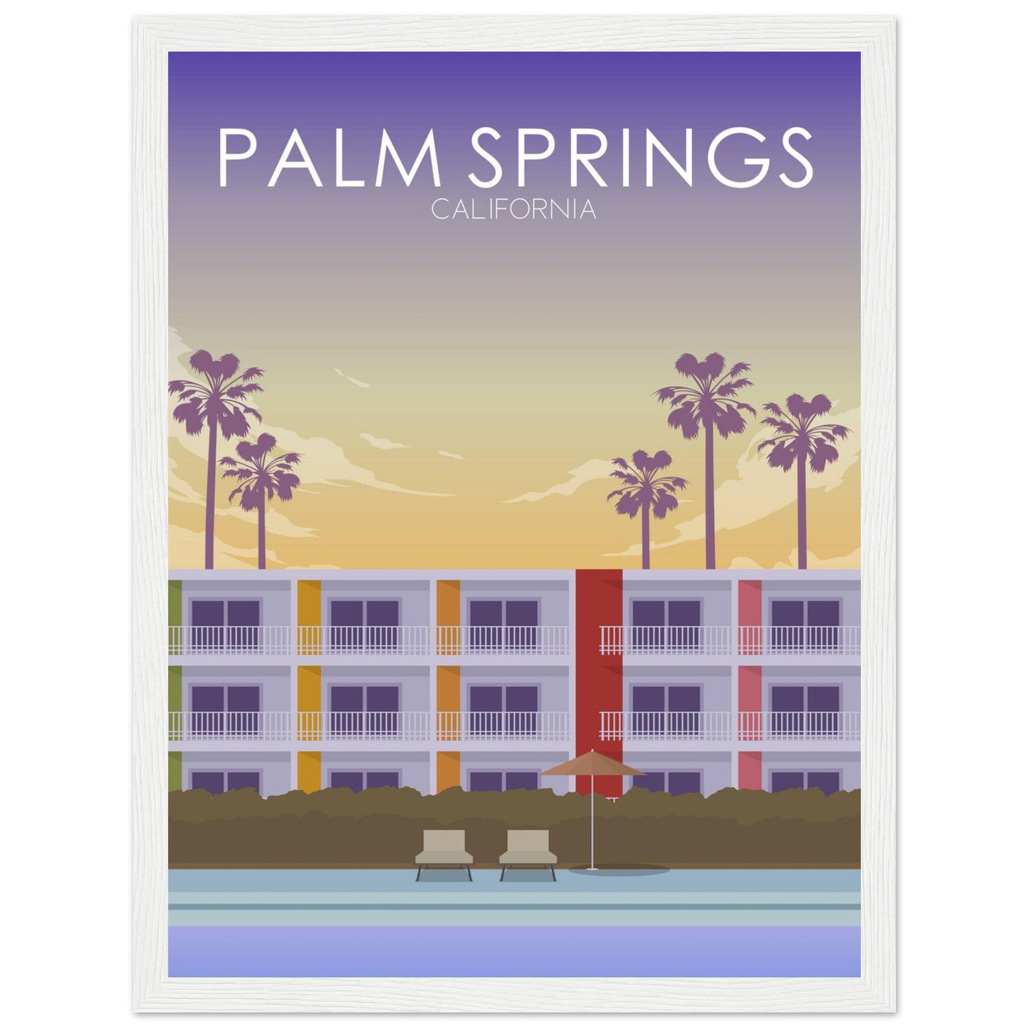 Palm Springs Poster | Palm Springs Wall Art | Palm Springs Sunset Print