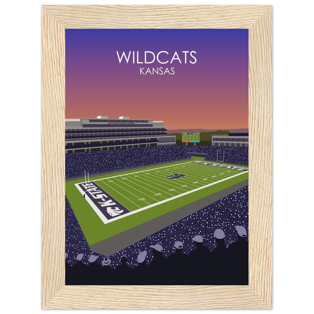 Bill Snyder Family Football Stadium Poster | University of Kansas State Wildcats College Football Stadium Print