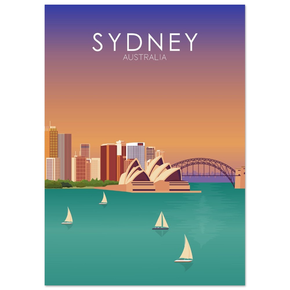 Sydney Poster | Sydney Wall Art | Sydney Sunset Print