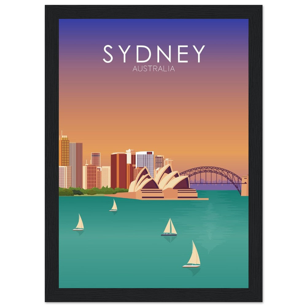 Sydney Poster | Sydney Wall Art | Sydney Sunset Print