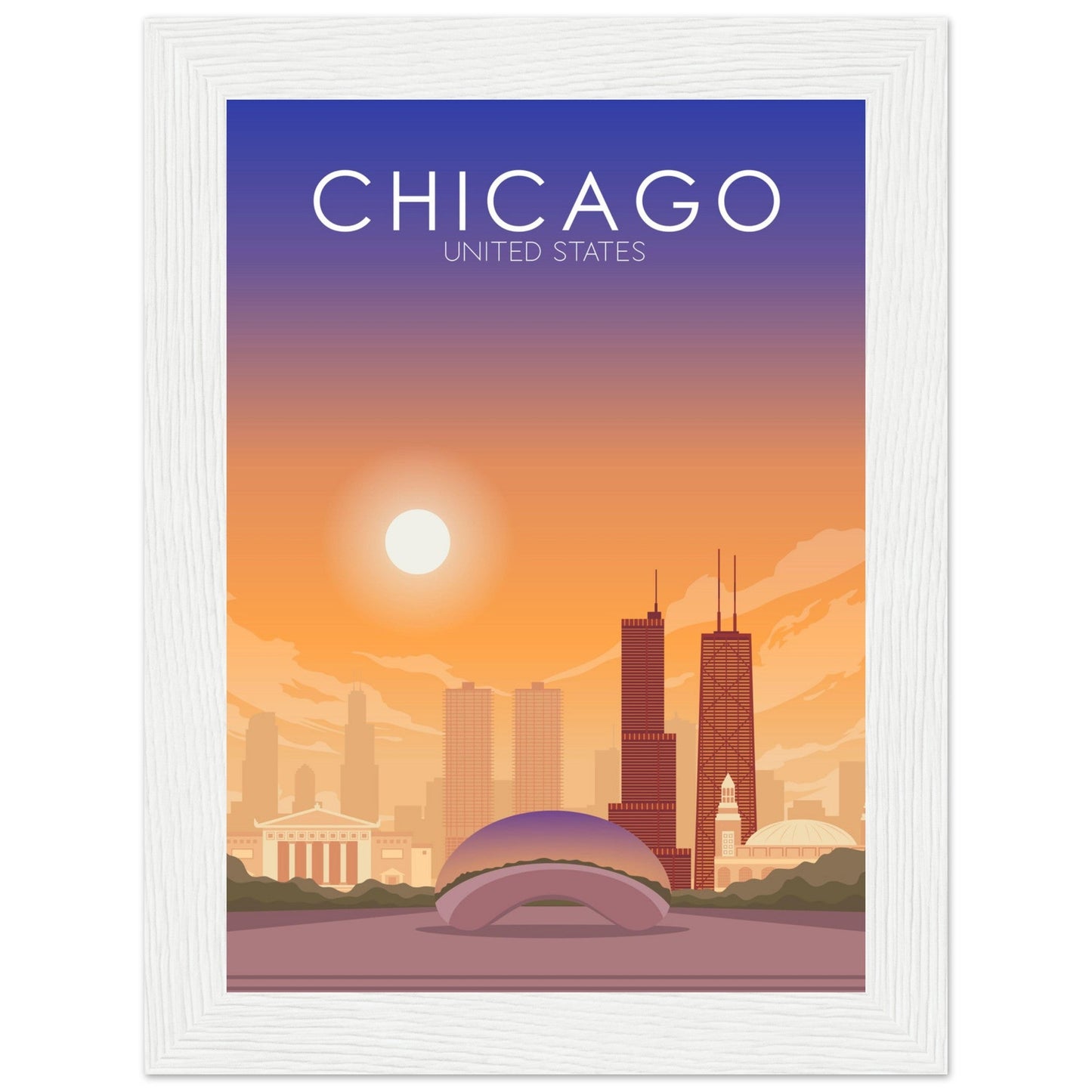 Chicago Poster | Chicago Wall Art | Chicago Sunset Print