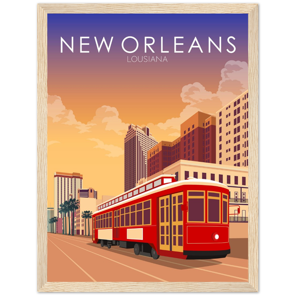 New Orleans Poster | New Orleans Wall Art | New Orleans Sunset Print