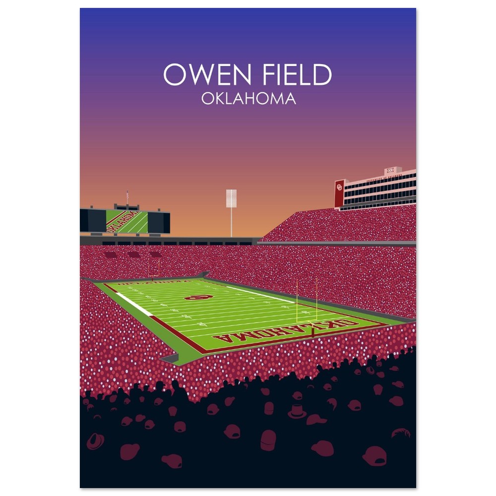 Owen Field - Gaylord Family - Oklahoma Memorial Stadium Print | University of Oklahoma Sooners College Football Stadium Print
