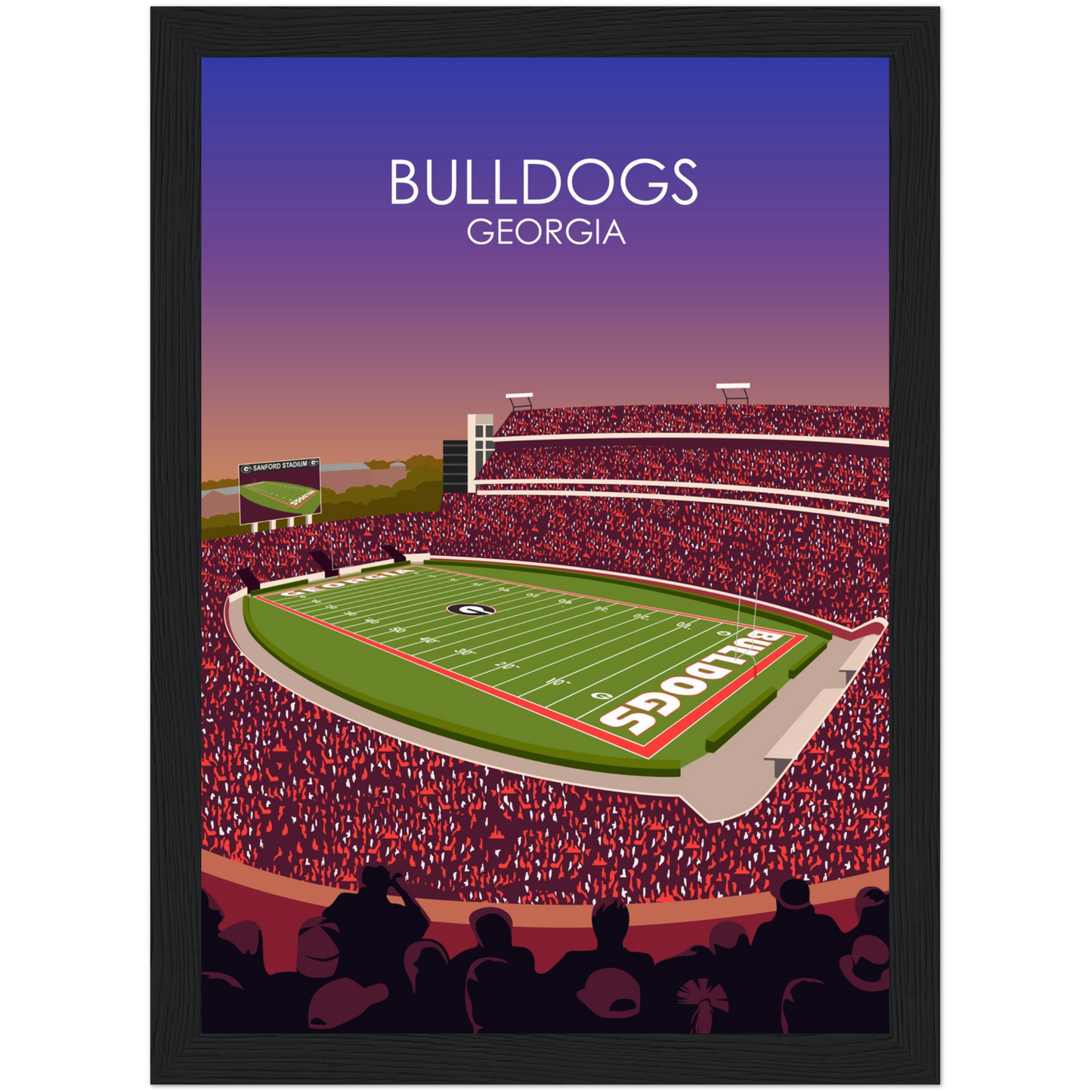 Georgia Bulldogs Poster | Sanford Stadium Poster | University of Georgia College Football Stadium Print