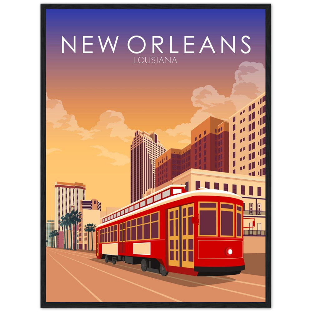 New Orleans Poster | New Orleans Wall Art | New Orleans Sunset Print