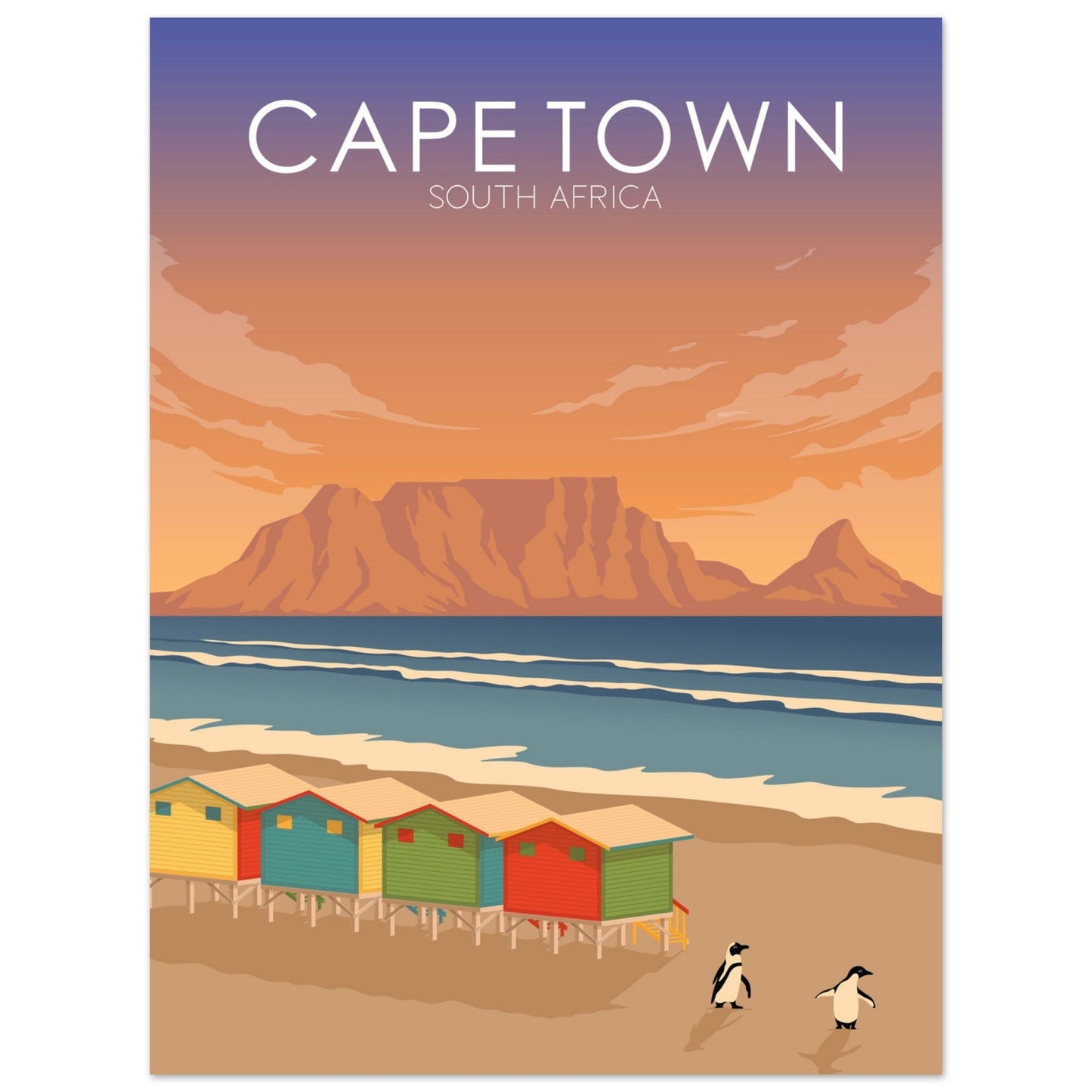 Cape Town Poster | Cape Town Wall Art | Cape Town Sunset Print
