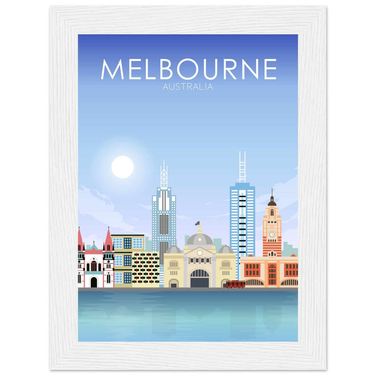 Melbourne Poster | Melbourne Wall Art | Melbourne Daytime Print