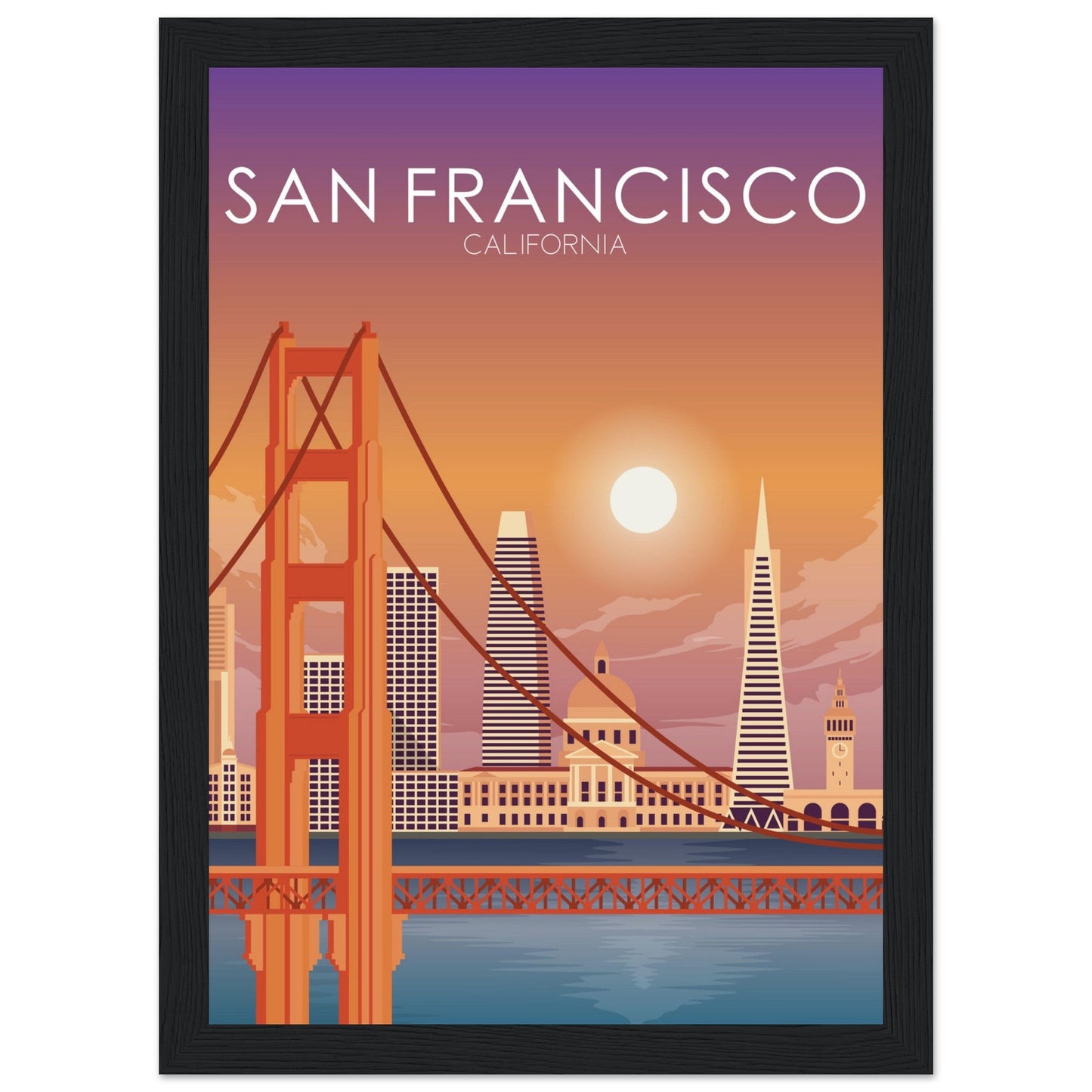 San Francisco Poster | San Francisco Wall Art | San Francisco Sunset Print