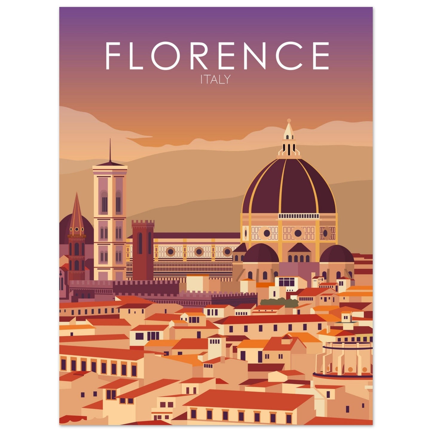 Florence Poster | Florence Wall Art | Florence Sunset Print