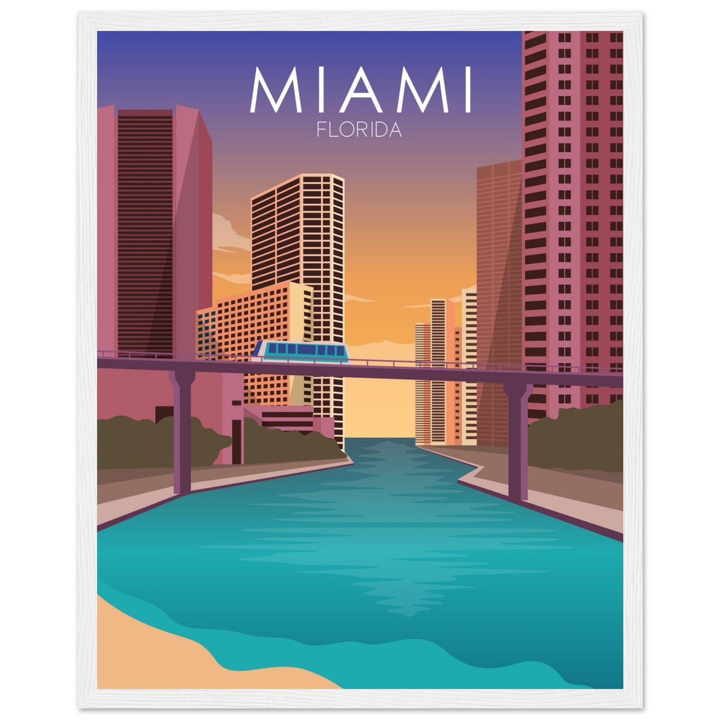 Miami Poster | Miami Wall Art | Miami Sunset Print