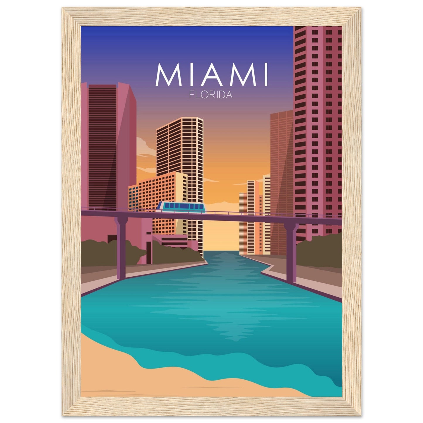 Miami Poster | Miami Wall Art | Miami Sunset Print