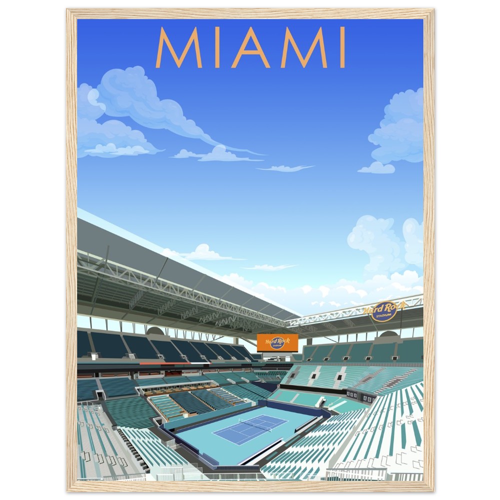 Miami Open ATP/WTA Tennis Stadium Poster