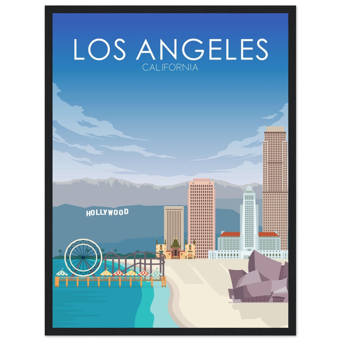 Los Angeles Poster | Los Angeles Wall Art | Los Angeles Daytime Print
