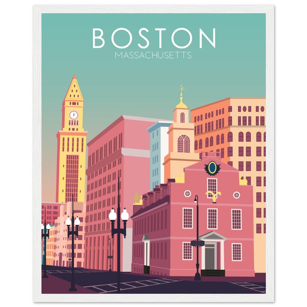 Boston Poster | Boston Wall Art | Boston Pastel Print