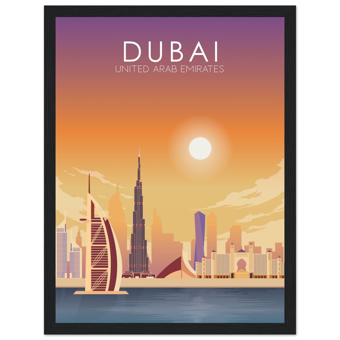 Dubai Poster | Dubai Wall Art | Dubai Sunset Print