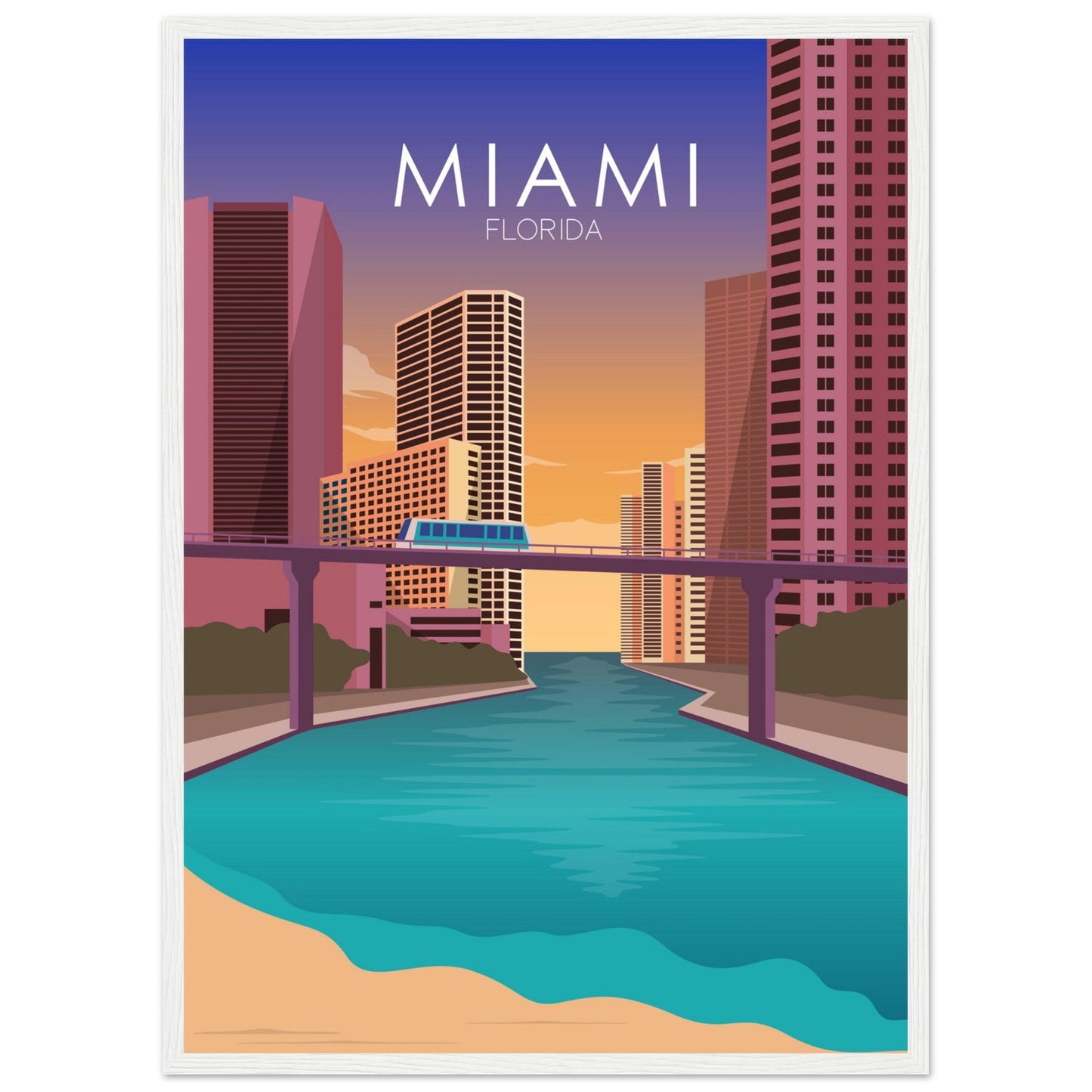 Miami Poster | Miami Wall Art | Miami Sunset Print