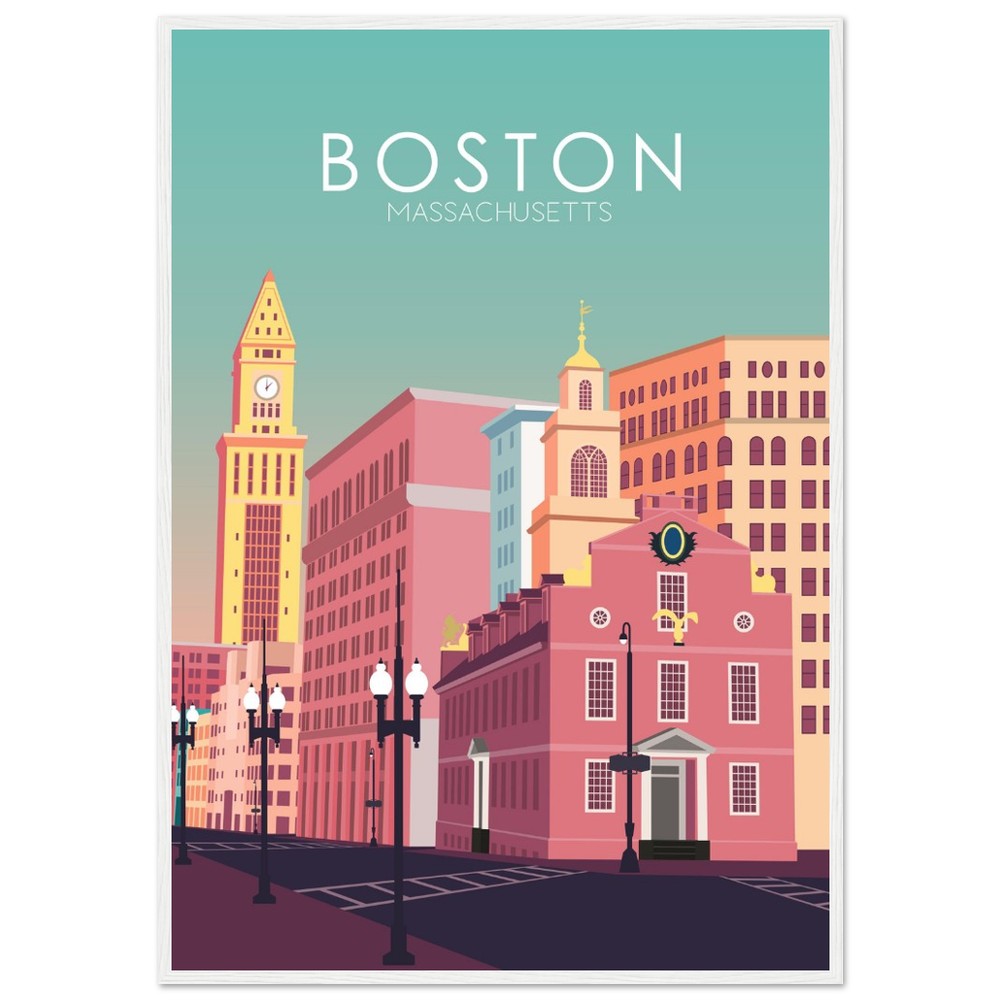 Boston Poster | Boston Wall Art | Boston Pastel Print
