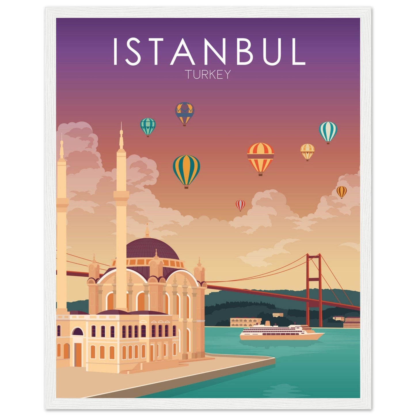Istanbul Poster | Istanbul Wall Art | Istanbul Sunset Print