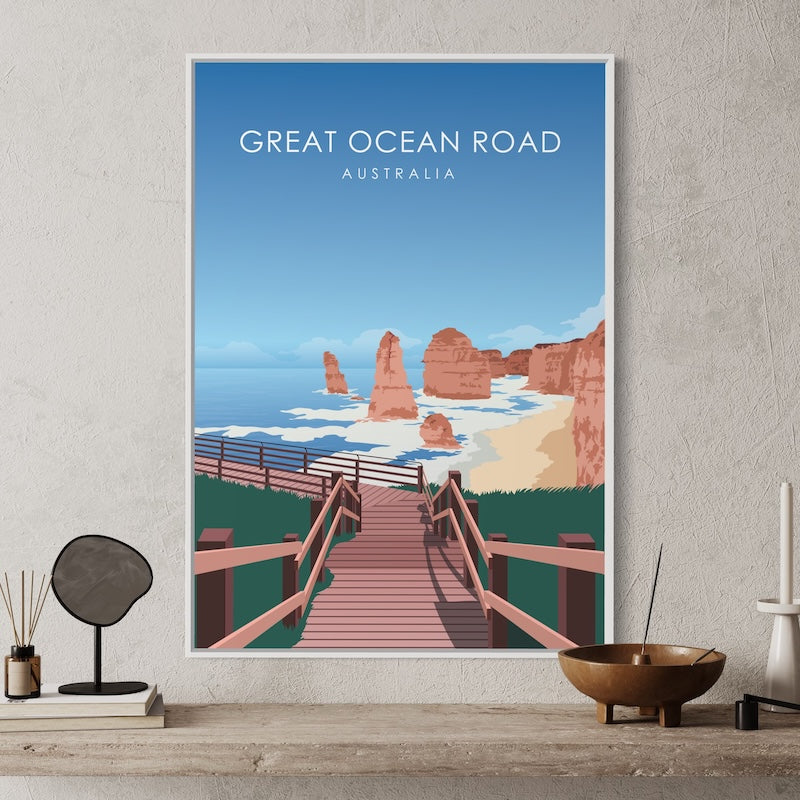 Great Ocean Road Poster | Great Ocean Road Print | Great Ocean Road Daytime Wall Art