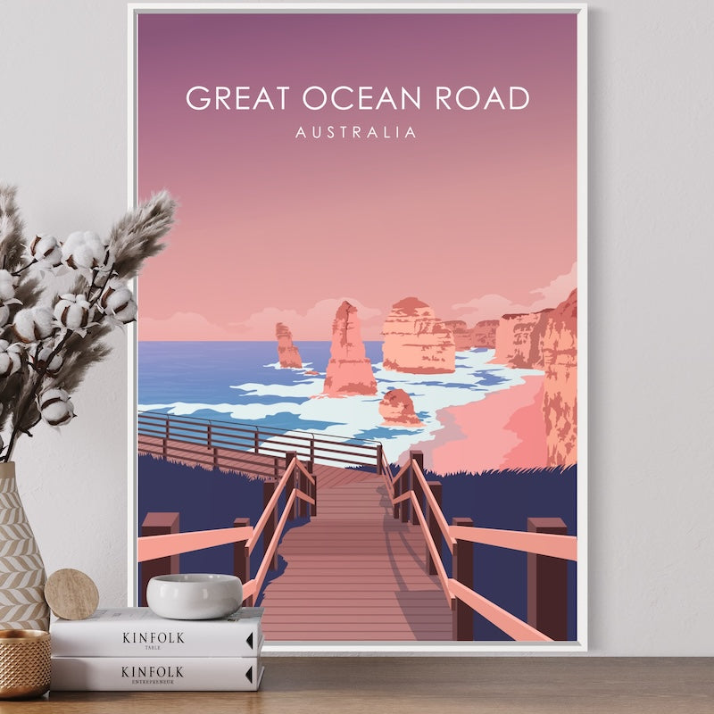 Great Ocean Road Poster | Great Ocean Road Print | Great Ocean Road Pastel Wall Art