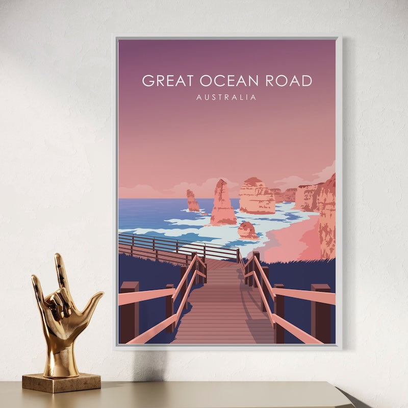 Great Ocean Road Poster | Great Ocean Road Print | Great Ocean Road Pastel Wall Art