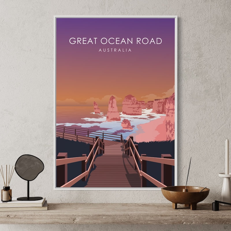 Great Ocean Road Poster | Great Ocean Road Print | Great Ocean Road Sunset Wall Art