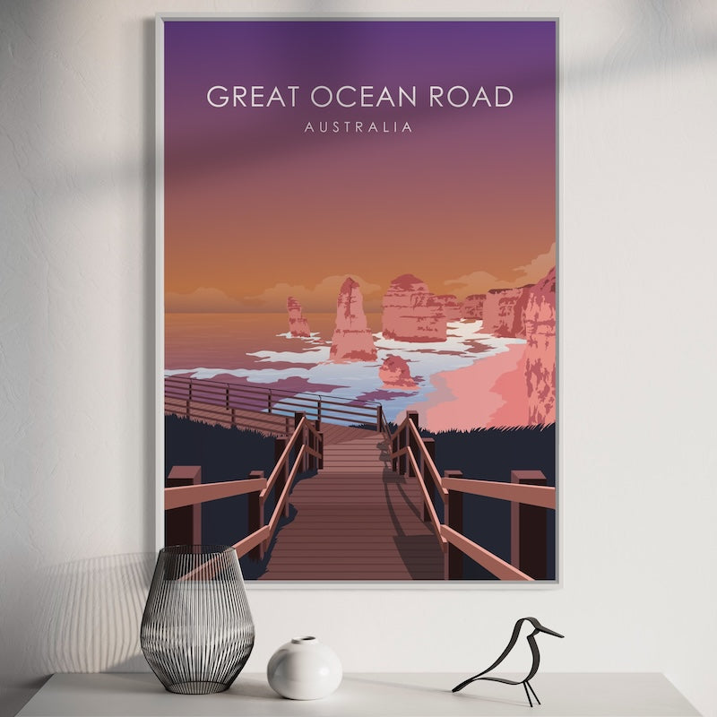Great Ocean Road Poster | Great Ocean Road Print | Great Ocean Road Sunset Wall Art