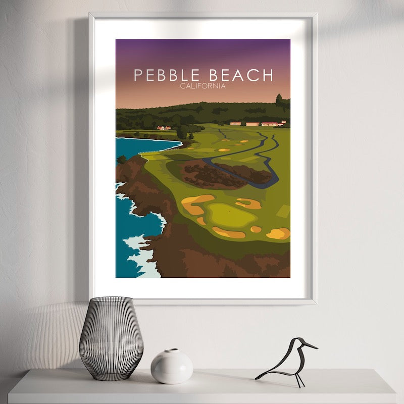 Pebble Beach Golf Course Sunset Print
