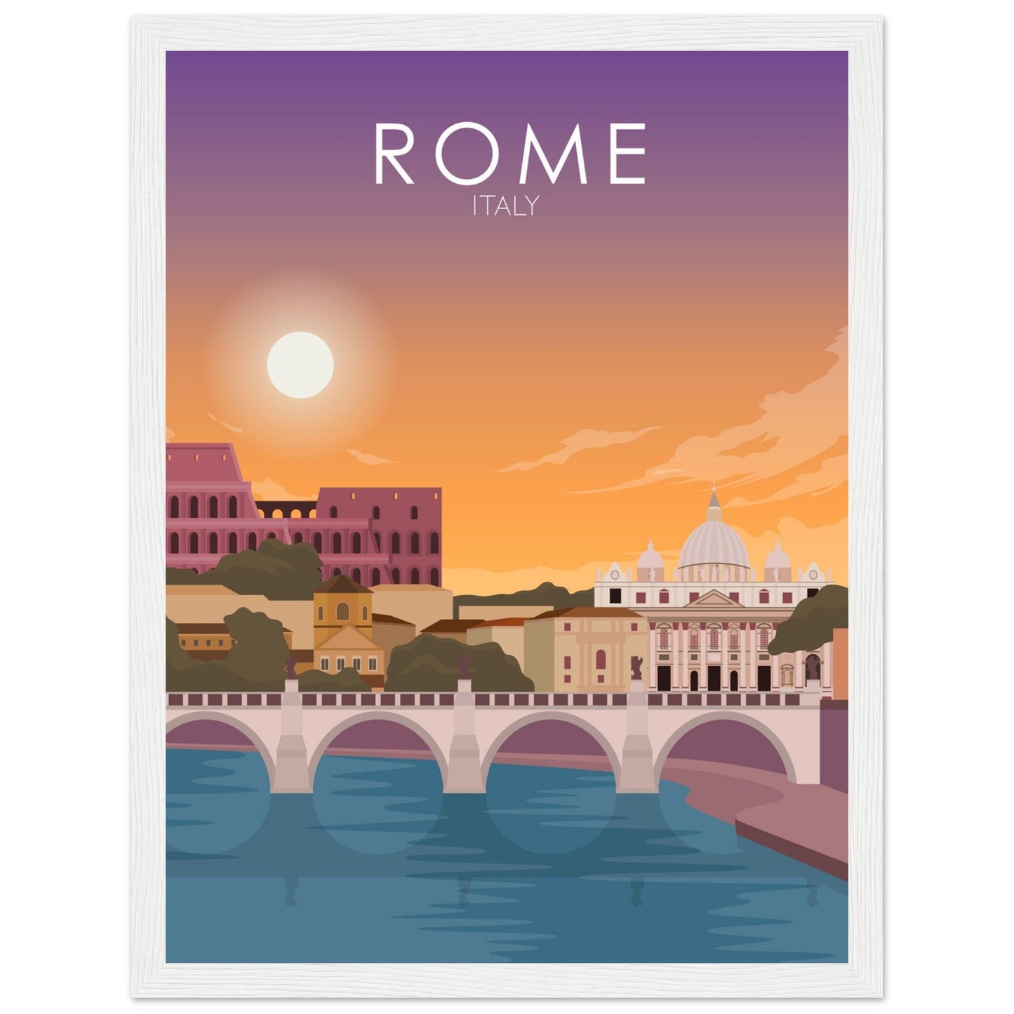 Rome Poster | Rome Wall Art | Rome Sunset Print