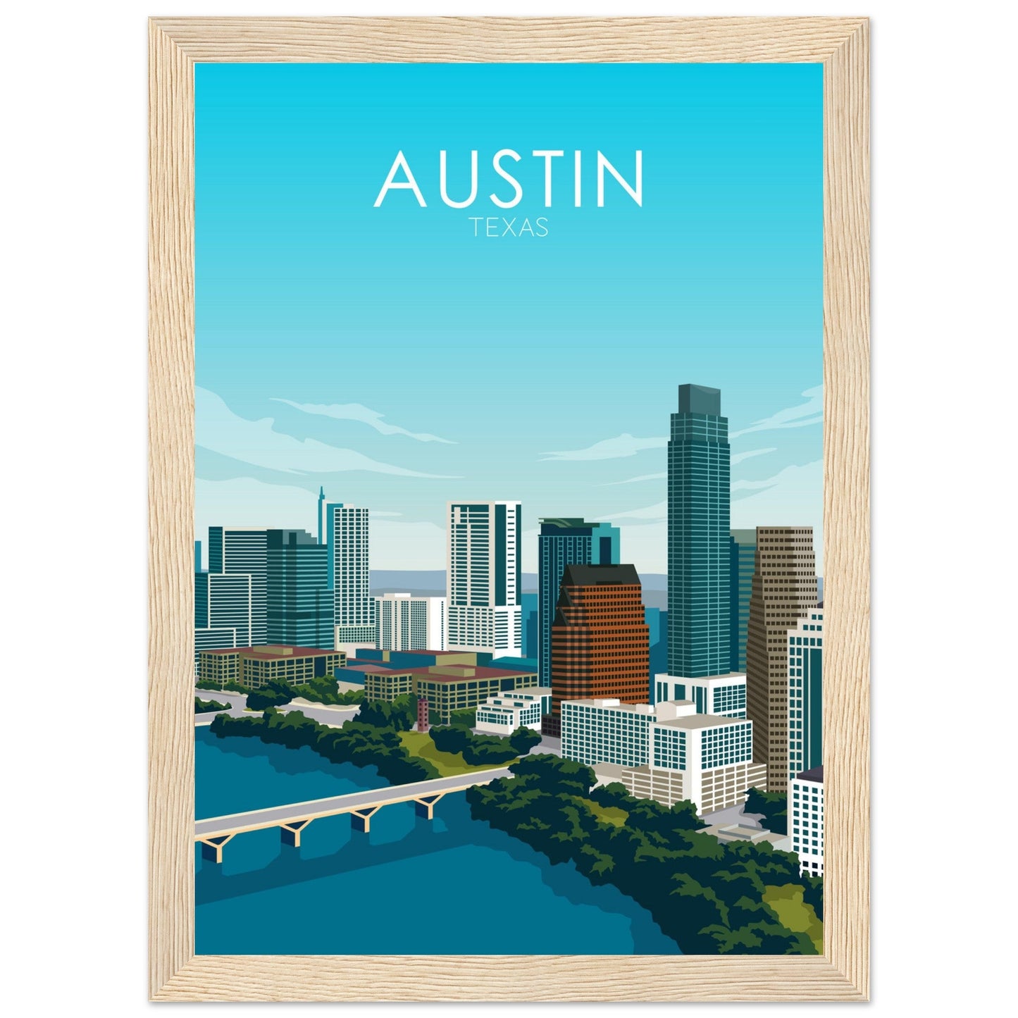 Austin Poster | Austin Wall Art | Austin Daytime Print