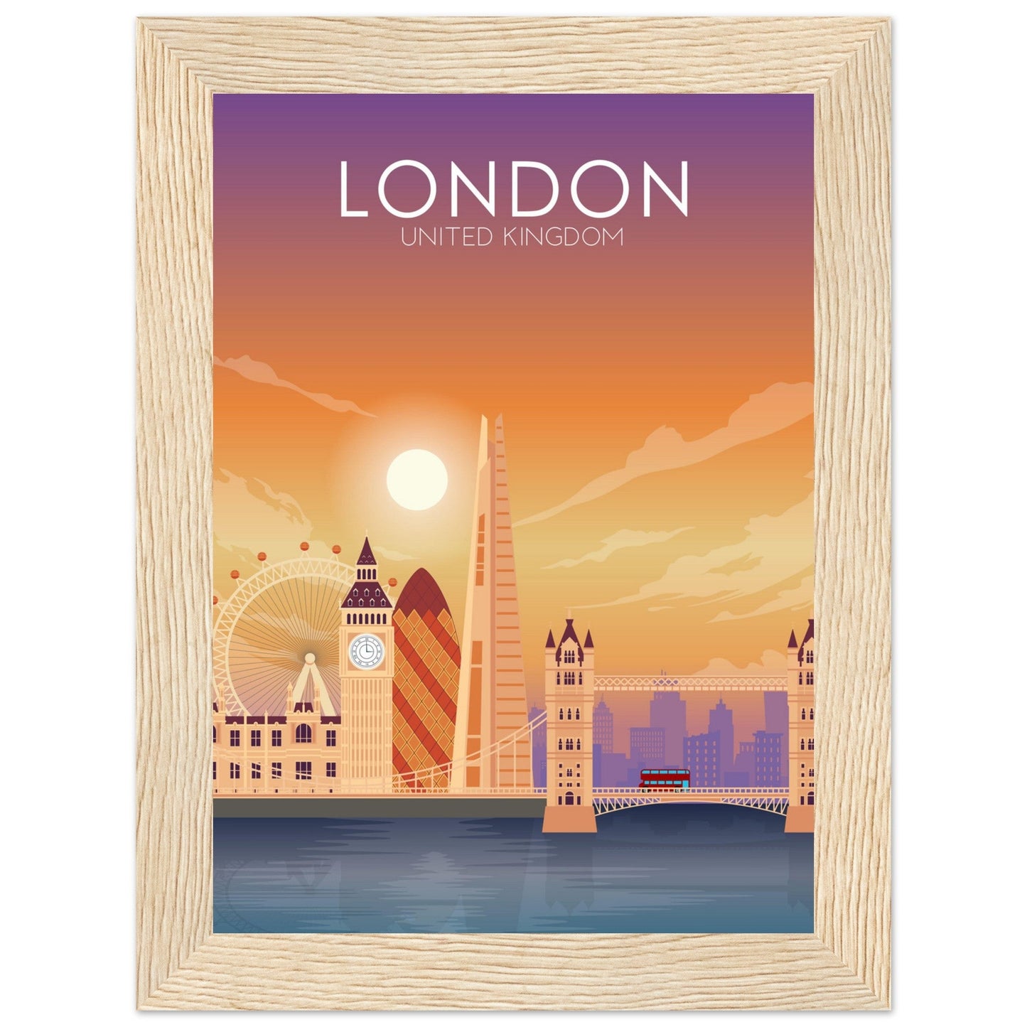 London Poster | London Wall Art | London Sunset Print